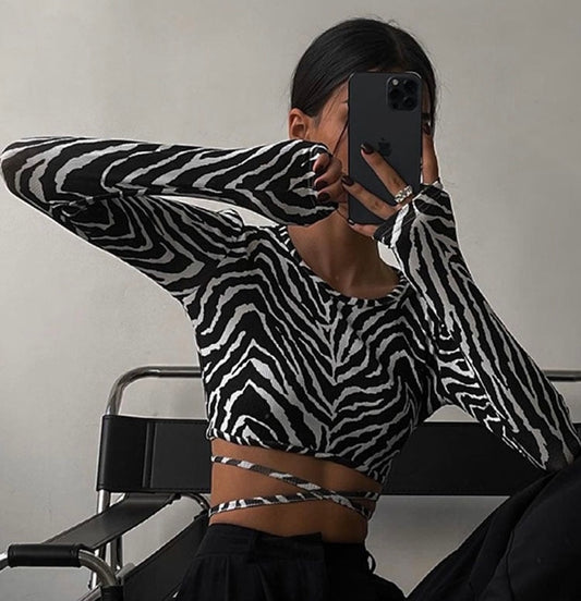 Top Cropped Print - Markesa